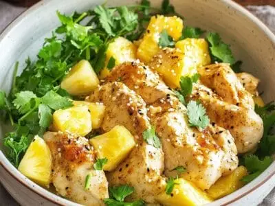 Geflügelsalat mit Ananas und Curry